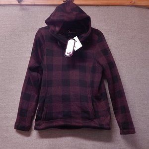 i5 APPAREL == Hooded Jacket Size SMALL = New With Tags == Eggplant & Black Plaid